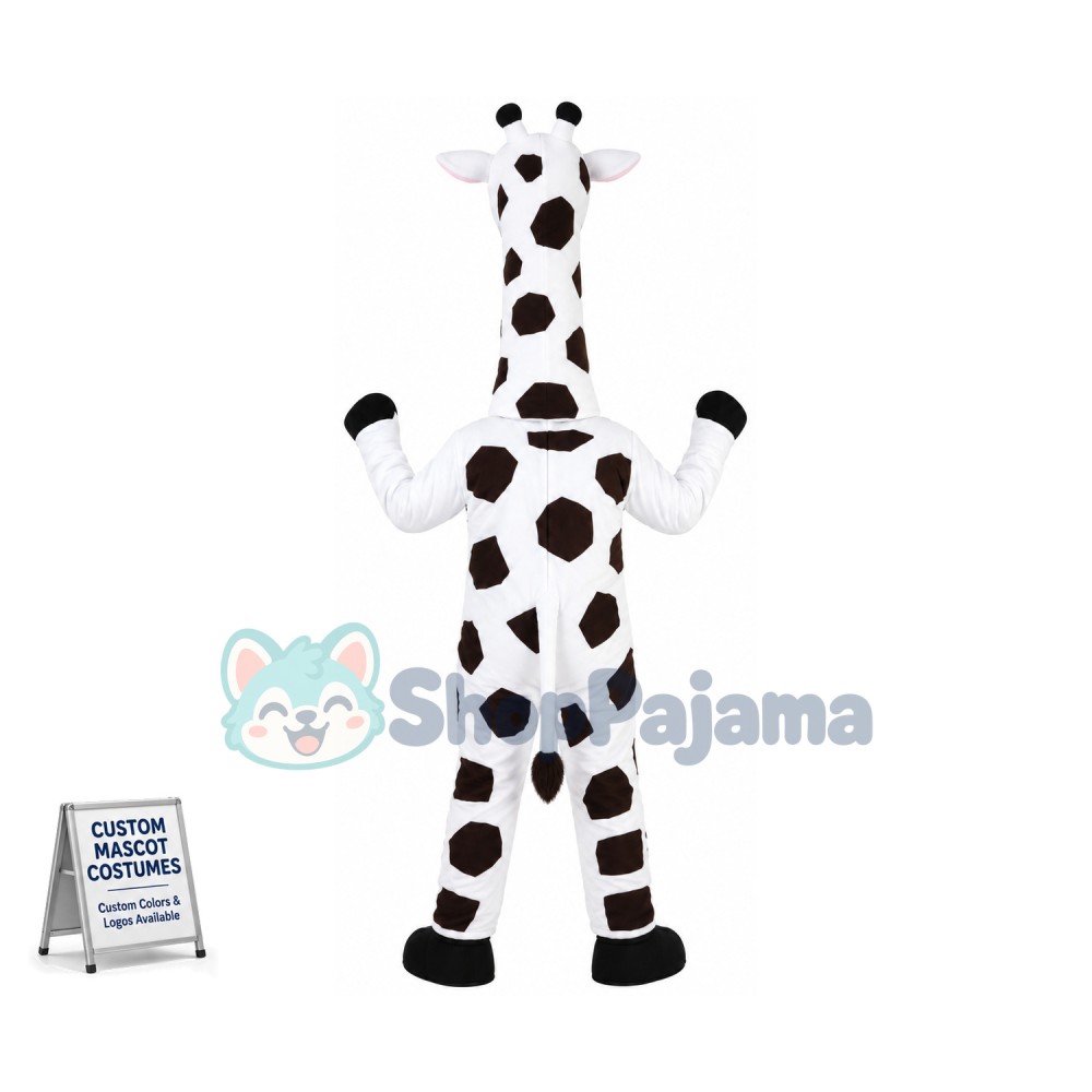 Amusing Chewing White Giraffe Mascot Costume