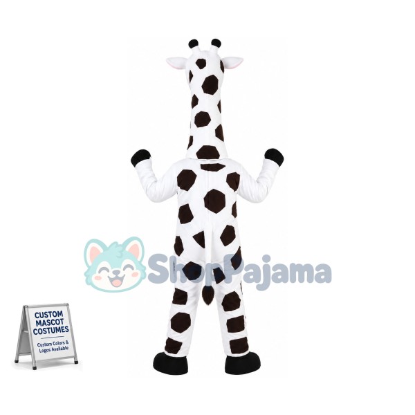 Amusing Chewing White Giraffe Mascot Costume