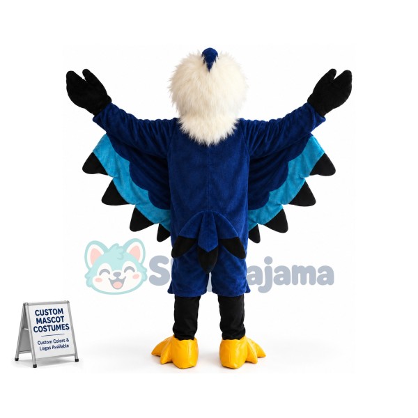 Adult Fierce Look Blue Falcon Mascot Costume