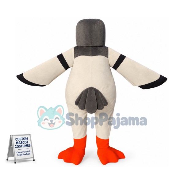 Dumbfounded Grey-headed Seagull Mascot Costume