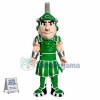 Green Armor Samurai With Low Morale Mascot Costume