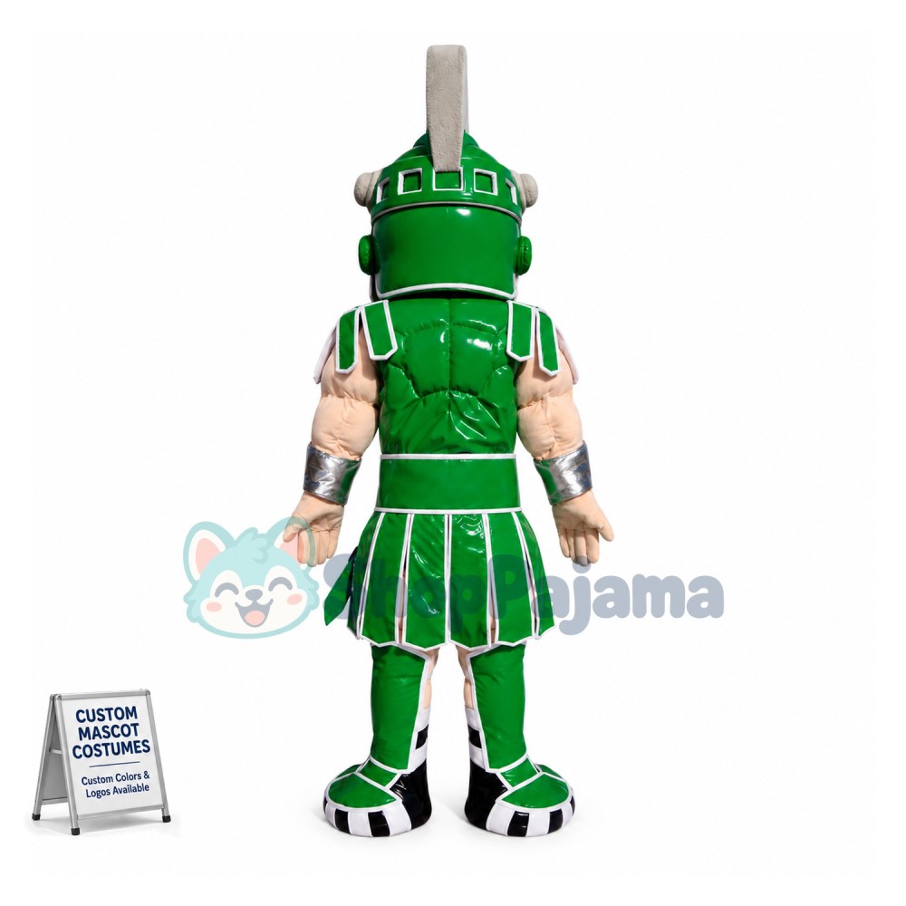 Green Armor Samurai With Low Morale Mascot Costume