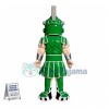 Green Armor Samurai With Low Morale Mascot Costume