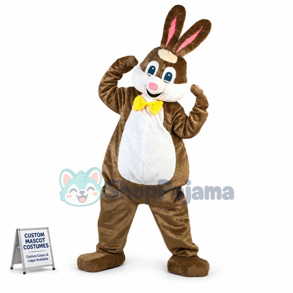 Unisex Christmas Brown Rabbit Mascot Costume