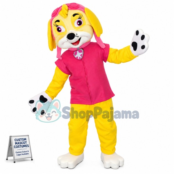 Vivid Pink Paw Patrol Skye Mascot Cartoon Costume