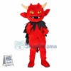 Red Demon Wearing Feather Cape Mascot Costume