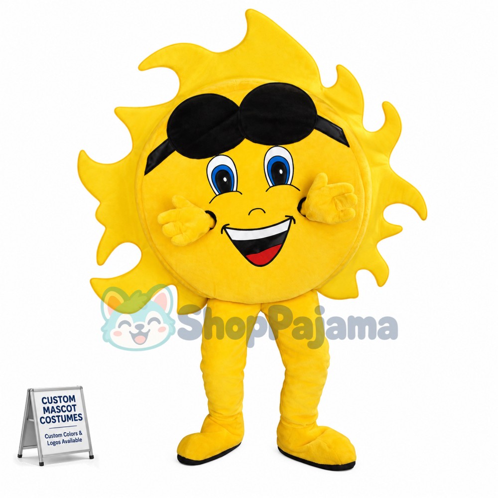 The Gorgeous Sun Wearing Blindfold Mascot Costume