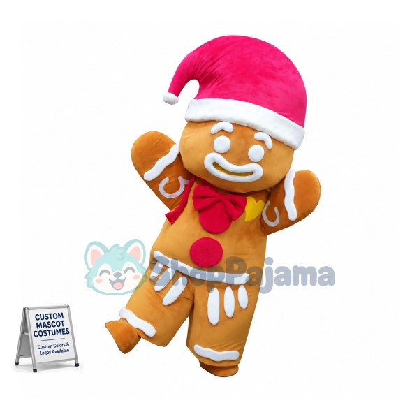 Christmas Baked Gingerbread Man Mascot Costume
