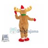 Christmas Window Elk With Golden Horns Mascot Costume