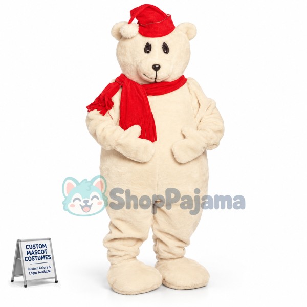 Warm Christmas Bear Mascot Costume for Family Gathering