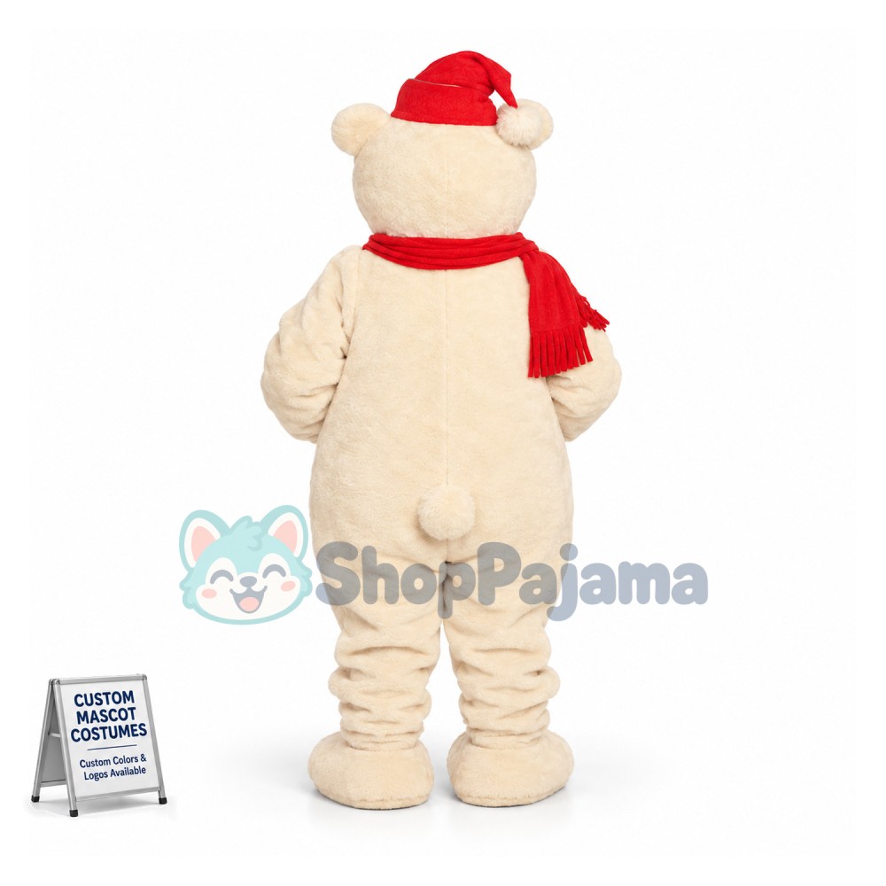 Warm Christmas Bear Mascot Costume for Family Gathering