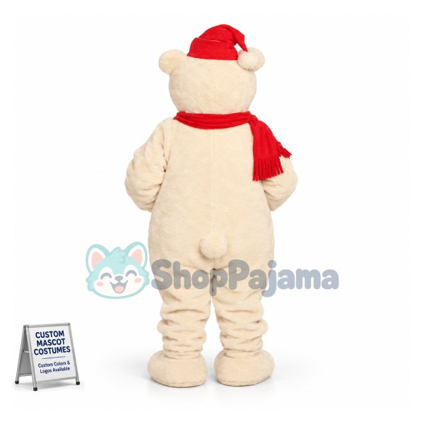 Warm Christmas Bear Mascot Costume for Family Gathering