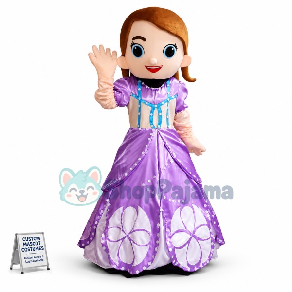 The Kind Princess Sophia Mascot Cartoon Costume