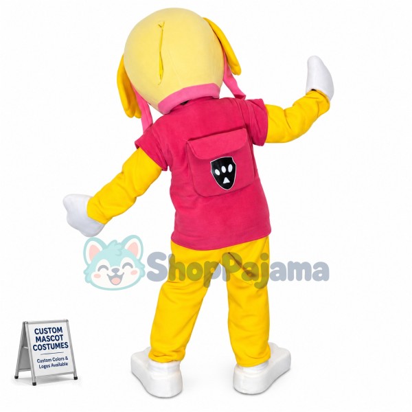 Vivid Pink Paw Patrol Skye Mascot Cartoon Costume