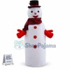 Warm Christmas Snowman With Long Body Mascot Costume