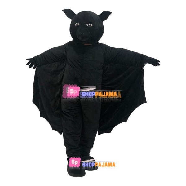All Over Black Night Bat Mascot Costume