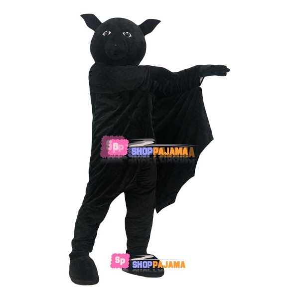 All Over Black Night Bat Mascot Costume