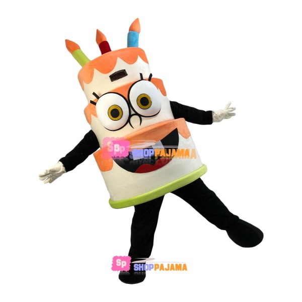 Exquisite Colored Cartoon Birthday Cake Mascot Costume