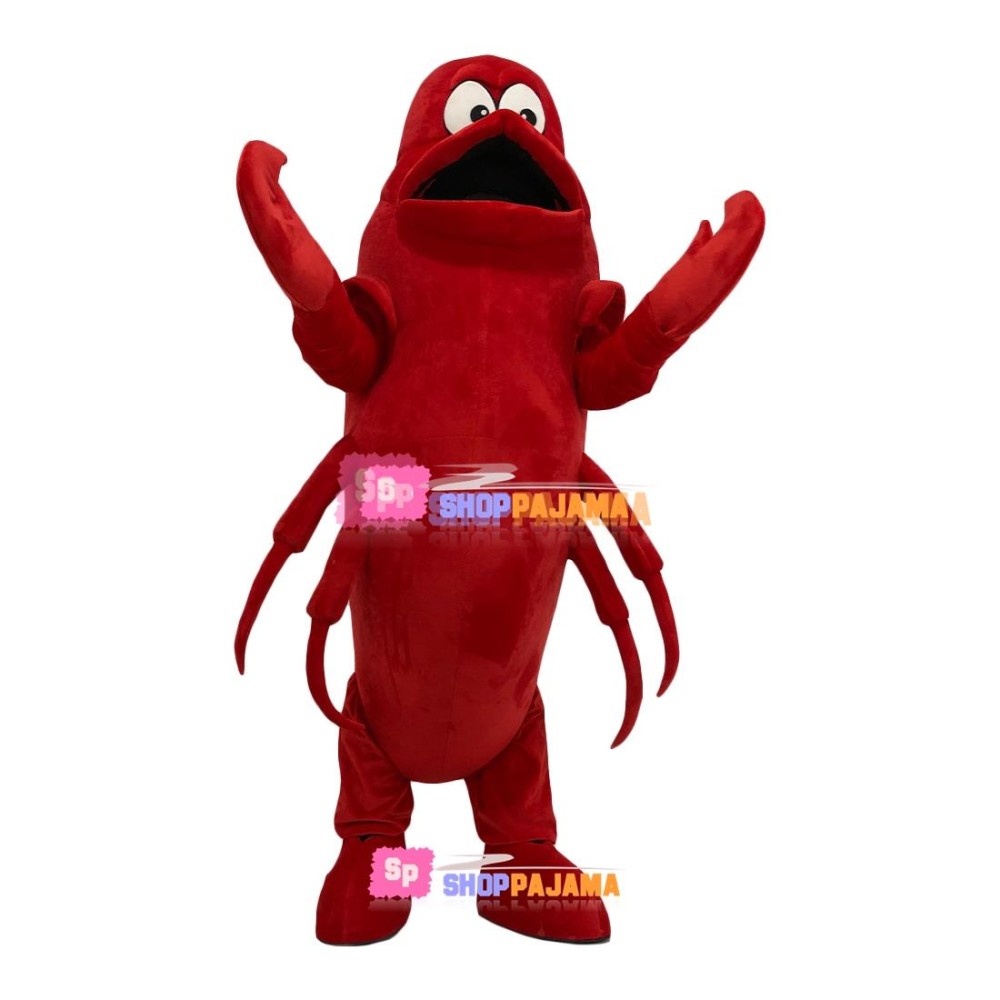 Flexible Red Sea Lobster With Big Mouth Mascot Costume