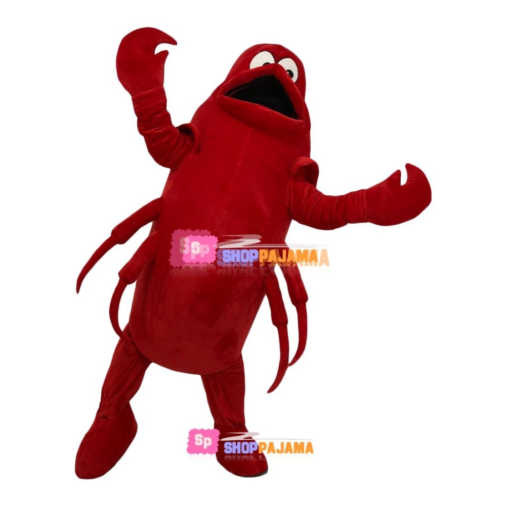 Flexible Red Sea Lobster With Big Mouth Mascot Costume