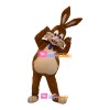 Convivial Brown Bugs Bunny With Collar Mascot Costume