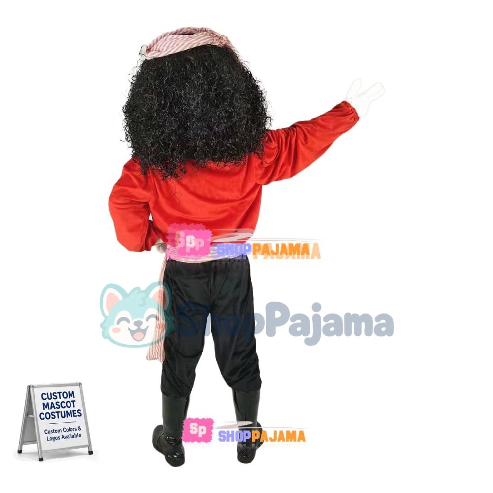 Excited Slovenly One-eyed Pirate Mascot Costume