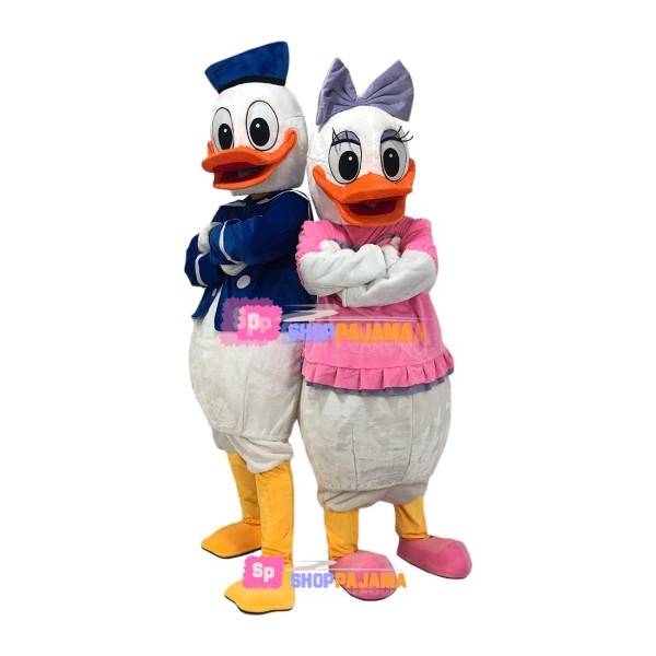 Premium Version Donald Duck Couple Cartoon Mascot Costume