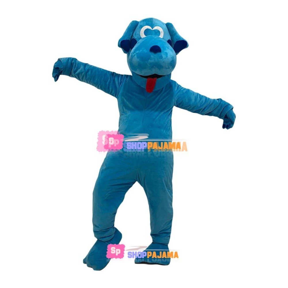 Adult Power Blue Dog Mascot Costume