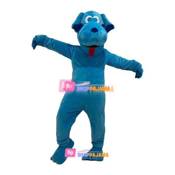 Adult Power Blue Dog Mascot Costume