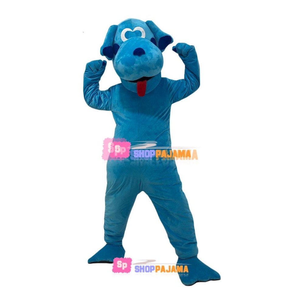 Adult Power Blue Dog Mascot Costume