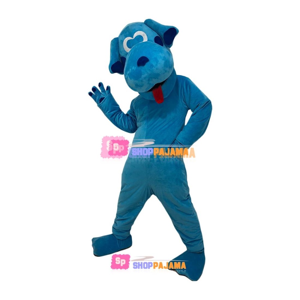 Adult Power Blue Dog Mascot Costume
