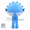 Adorable Cartoon Bulging Pufferfish Mascot Costume