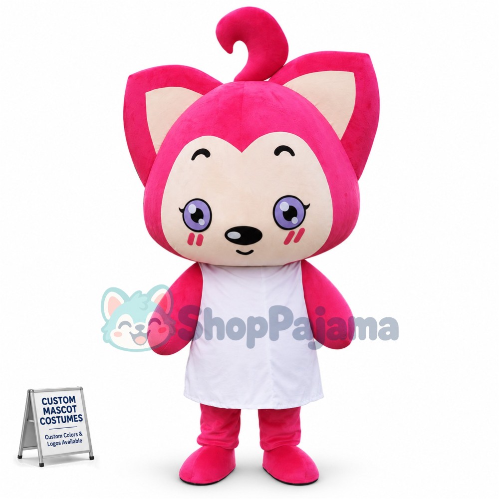 Virtual Character Pink Fox Peach Mascot Costume