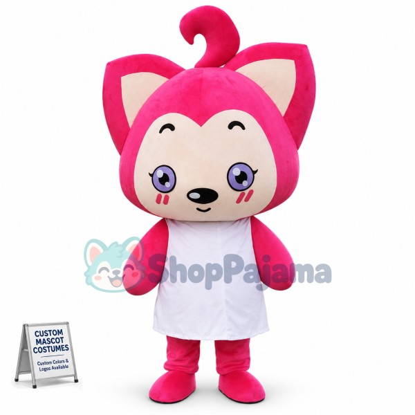 Virtual Character Pink Fox Peach Mascot Costume