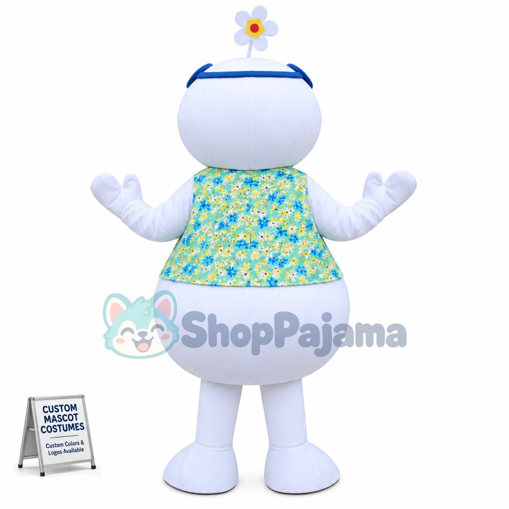 Brilliant Snowman With Flower Vest Mascot Costume