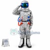 The Great Astronaut In Silver Aviation Suit Mascot Costume