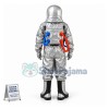 The Great Astronaut In Silver Aviation Suit Mascot Costume