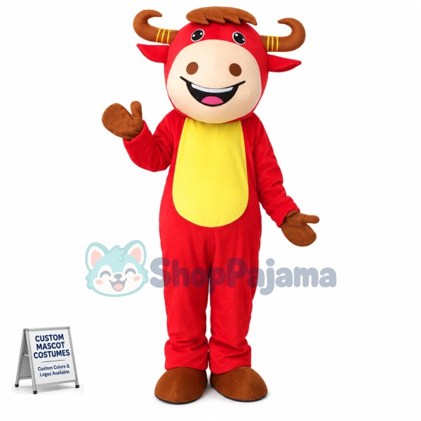 Adult Size Lucky Cattle Mascot Costume