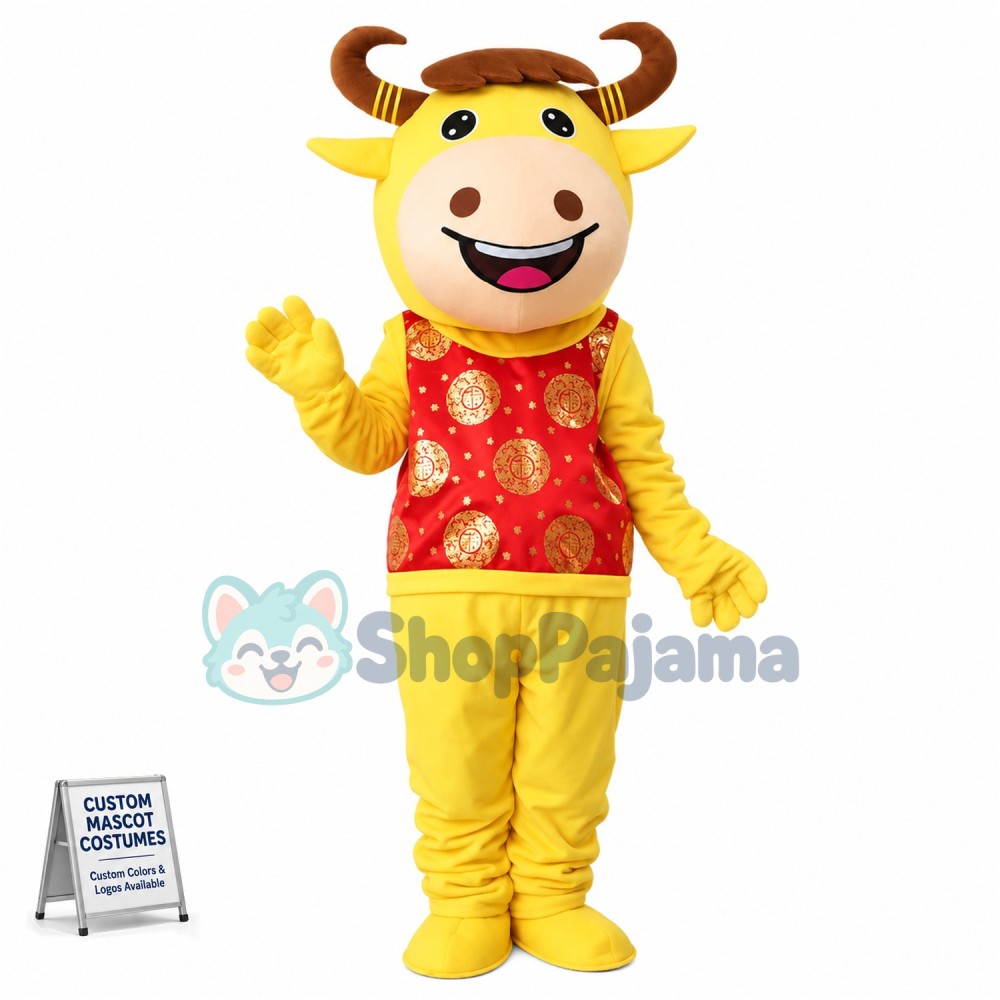 Adult Size Lucky Cattle Mascot Costume