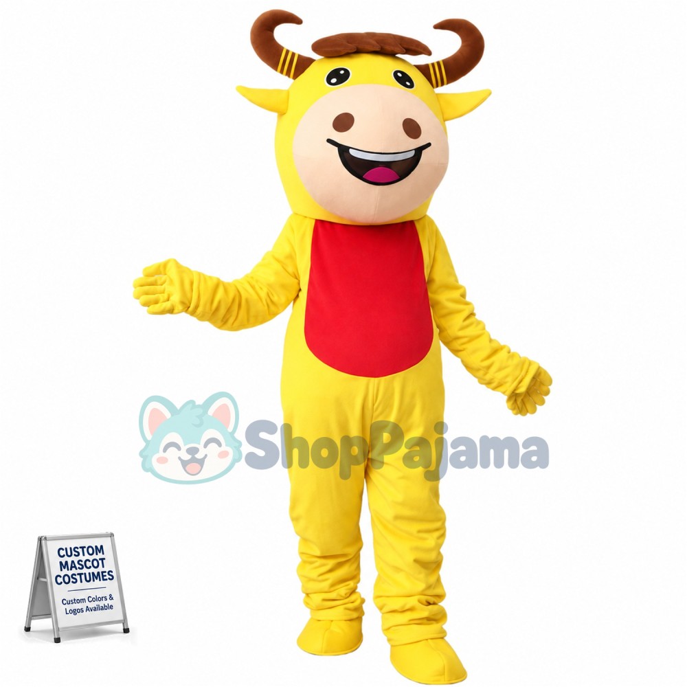 Adult Size Lucky Cattle Mascot Costume