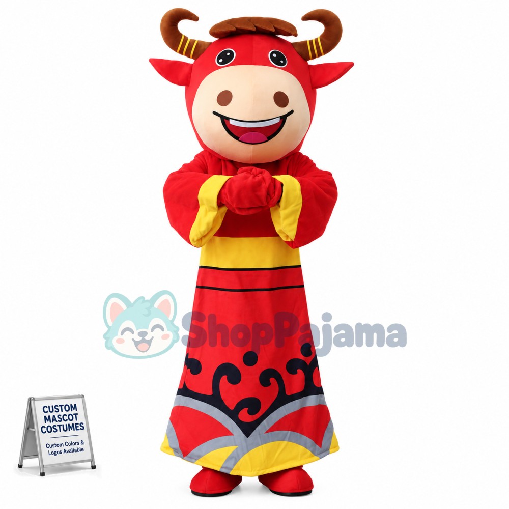 God of Wealth Cattle Cartoon Mascot Costume