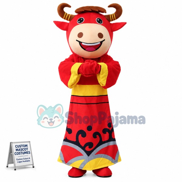 God of Wealth Cattle Cartoon Mascot Costume