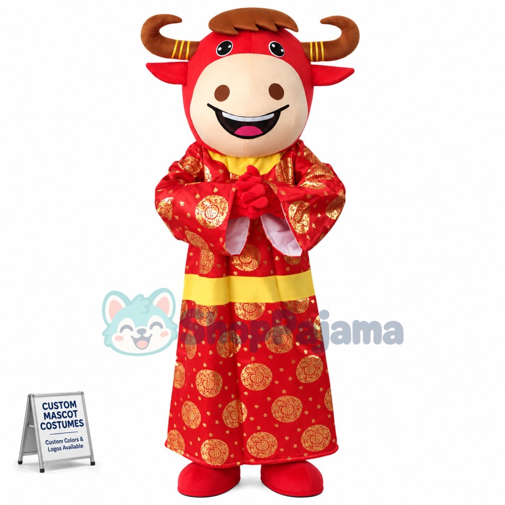 Auspicious Cattle Mascot Costume For New Year Party