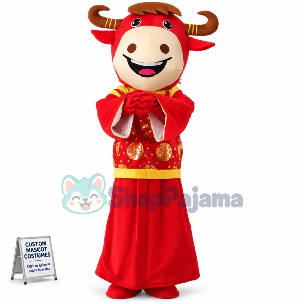 Blessed Cattle In The Colorful Vest Mascot Costume
