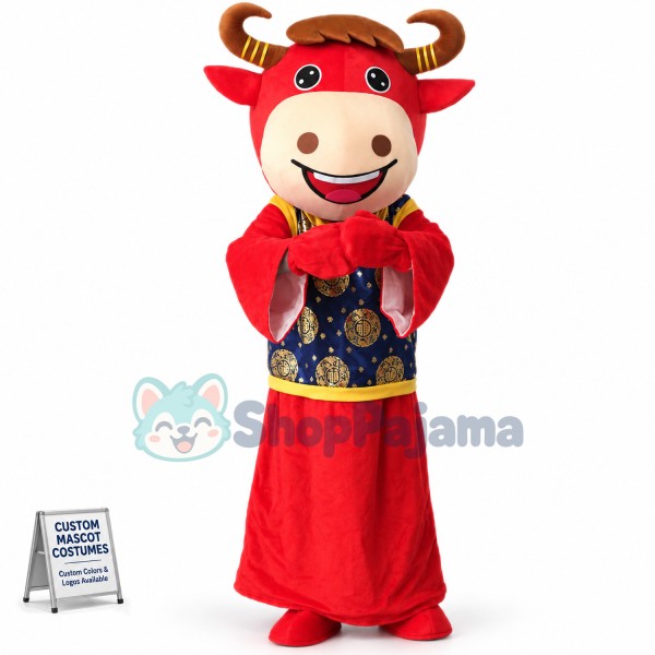 Blessed Cattle In The Colorful Vest Mascot Costume