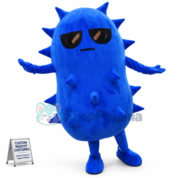 Cartoon Bacteria With Raised Surface Mascot Costume