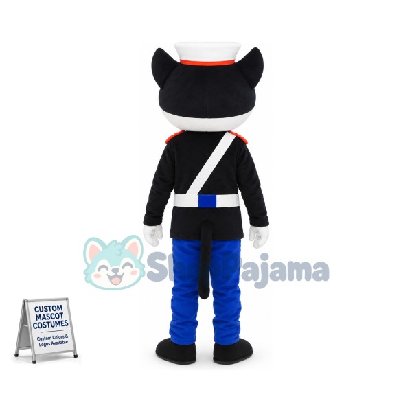 Black Cat Sheriff Mascot Childhood Cartoon Costume