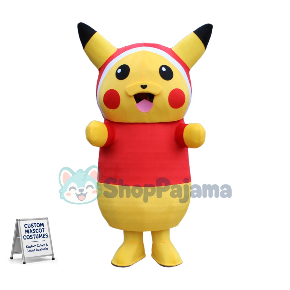 Convivial Pikachu Mascot Costume With Headband
