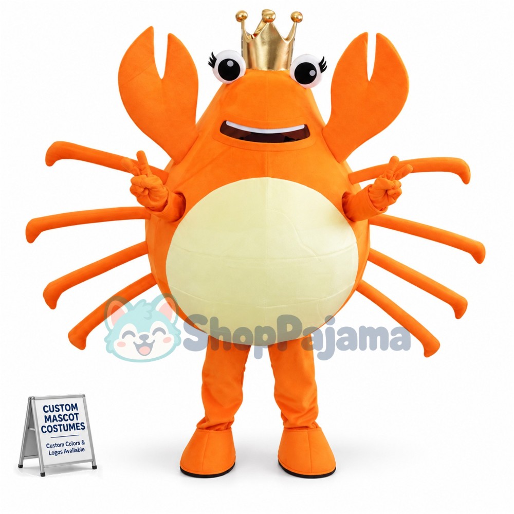 Cartoon Live Crab Brandishing Tongs Mascot Costume