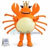 Cartoon Live Crab Brandishing Tongs Mascot Costume